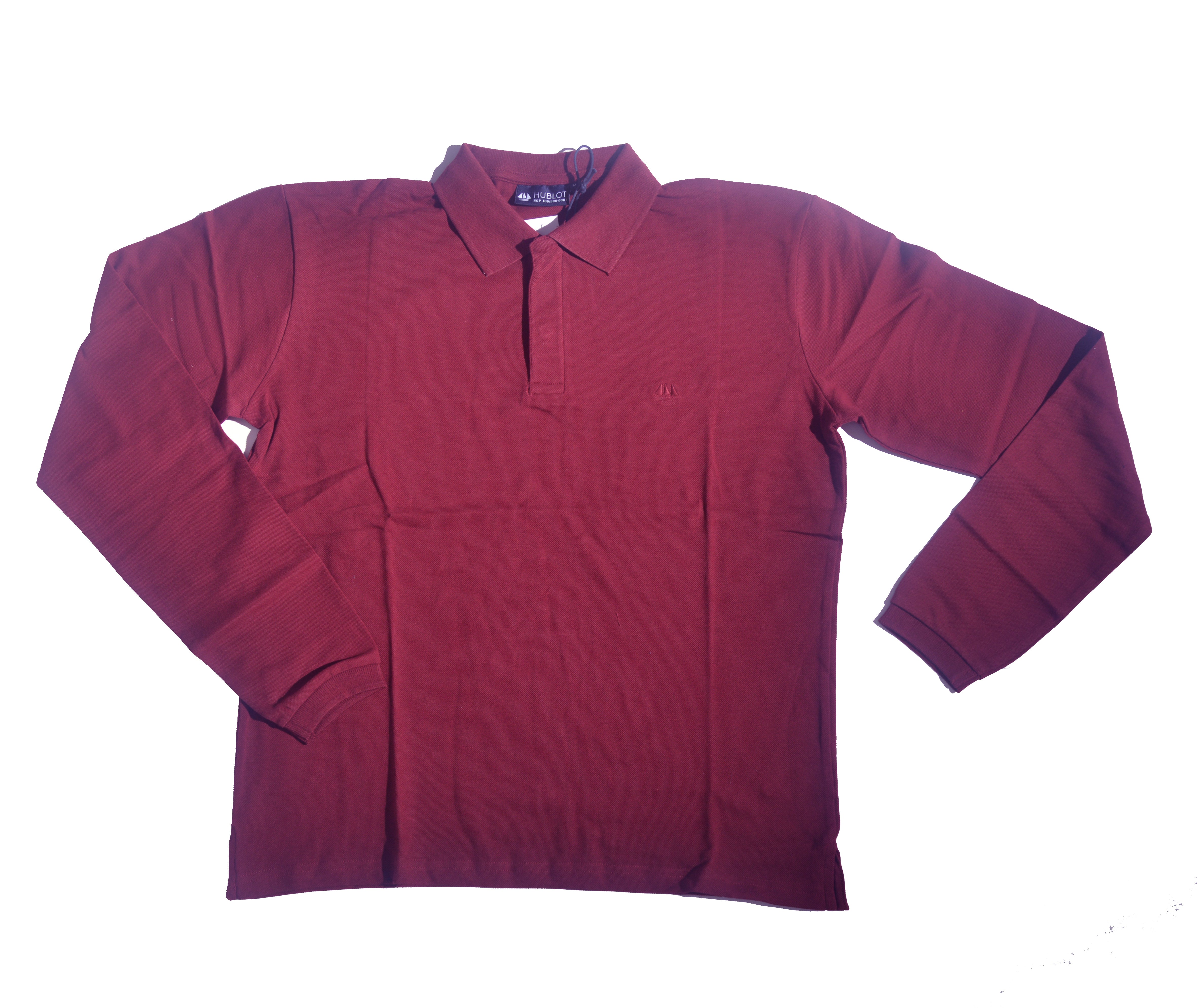 CAM Polo By Hublot Marine Pique Fabric 100 Cotton Medium Burgundy